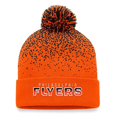 Fanatics Philadelphia Flyers Iconic Gradient Cuffed Knit Hat with Pom