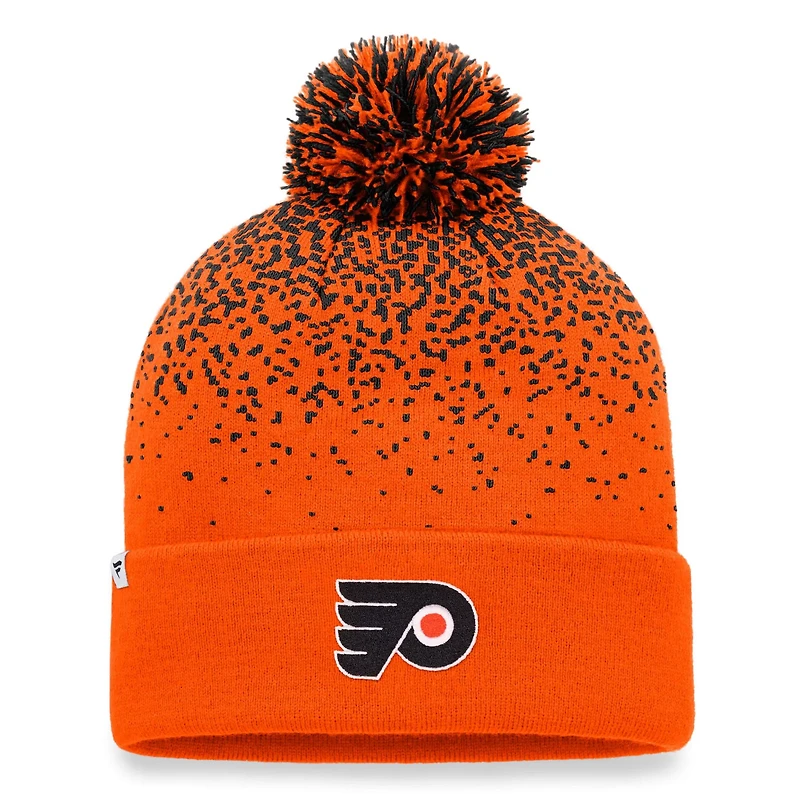 Fanatics Philadelphia Flyers Iconic Gradient Cuffed Knit Hat with Pom