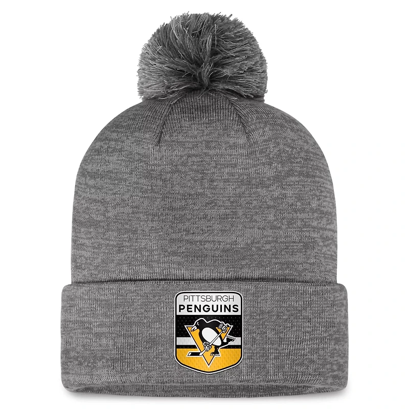 Fanatics Pittsburgh Penguins Authentic Pro Home Ice Cuffed Knit Hat with Pom