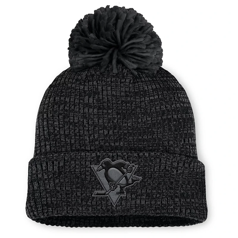 Fanatics Pittsburgh Penguins Authentic Pro Road Cuffed Knit Hat with Pom