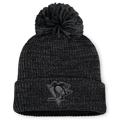 Fanatics Pittsburgh Penguins Authentic Pro Road Cuffed Knit Hat with Pom