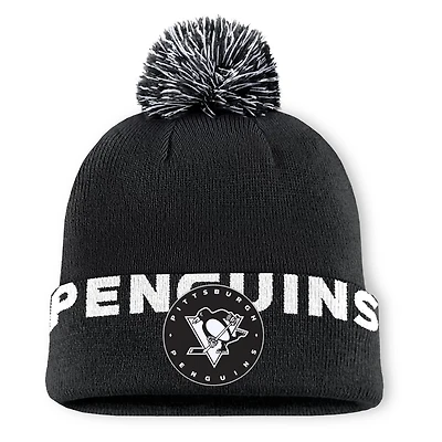 Fanatics Pittsburgh Penguins Fundamental High Stick Cuffed Knit Hat with Pom