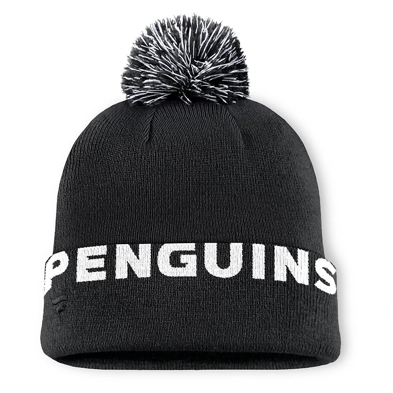 Fanatics Pittsburgh Penguins Fundamental High Stick Cuffed Knit Hat with Pom