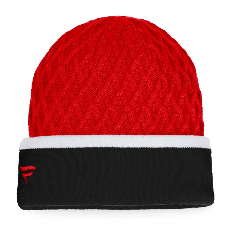 Fanatics /Red Chicago hawks Iconic Striped Cuffed Knit Hat