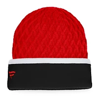 Fanatics /Red Chicago hawks Iconic Striped Cuffed Knit Hat