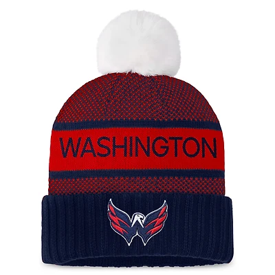 Fanatics Red Washington Capitals Authentic Pro Rink Cuffed Knit Hat with Pom