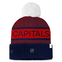 Fanatics Red Washington Capitals Authentic Pro Rink Cuffed Knit Hat with Pom