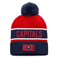 Fanatics /Red Washington Capitals Authentic Pro Rink Cuffed Knit Hat with Pom