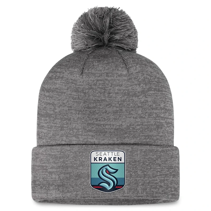 Fanatics Seattle Kraken Authentic Pro Home Ice Cuffed Knit Hat with Pom