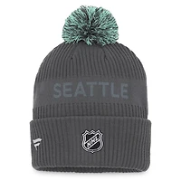 Fanatics Seattle Kraken Authentic Pro Home Ice Cuffed Knit Hat with Pom