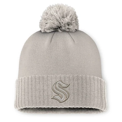 Fanatics Seattle Kraken Authentic Pro Road Cuffed Knit Hat with Pom