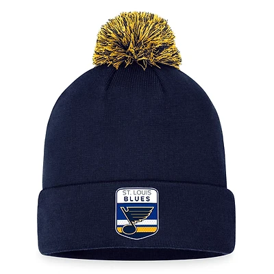 Fanatics St Louis Blues 2023 NHL Draft Cuffed Knit Hat with Pom