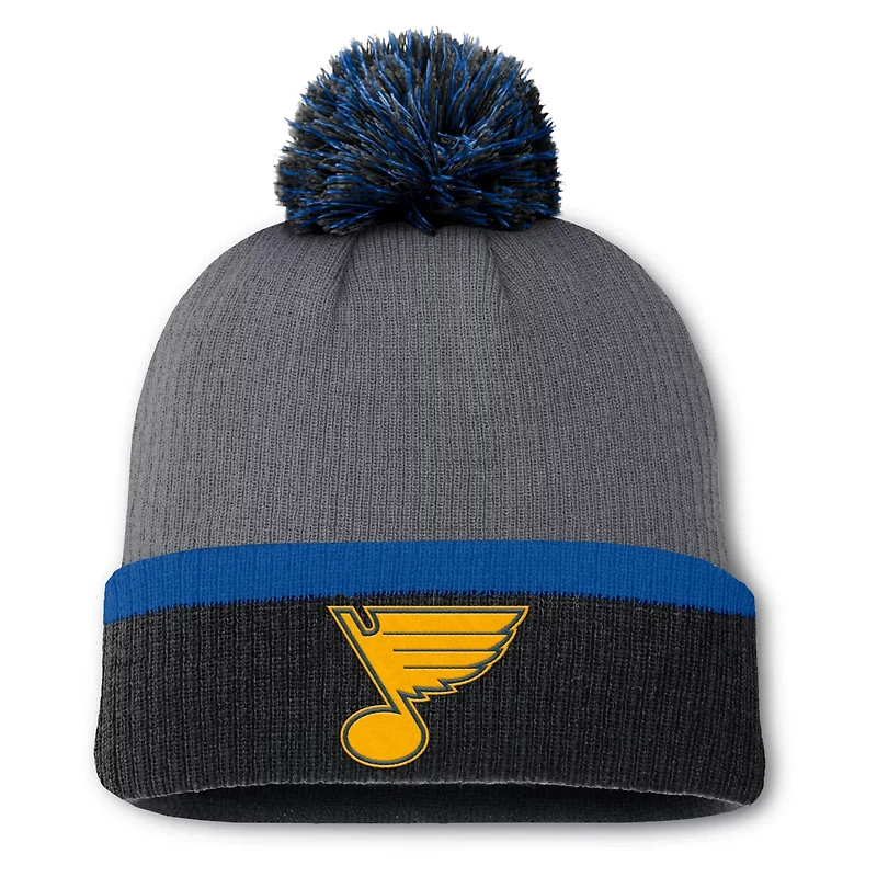 Fanatics St Louis Blues Cuffed Knit Hat with Pom
