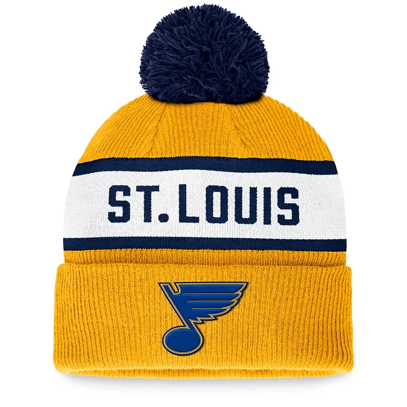 Fanatics St Louis Blues Fundamental Wordmark Cuffed Knit Hat with Pom