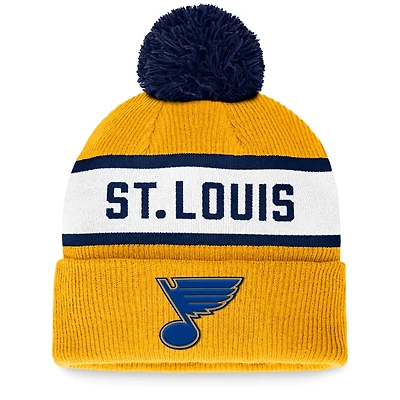 Fanatics St Louis Blues Fundamental Wordmark Cuffed Knit Hat with Pom