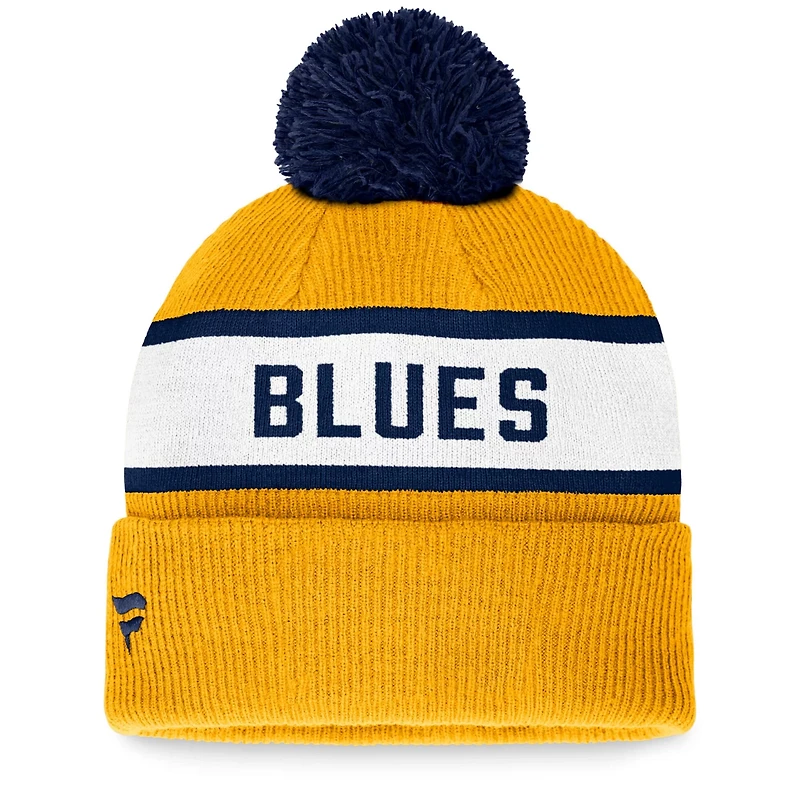 Fanatics St Louis Blues Fundamental Wordmark Cuffed Knit Hat with Pom