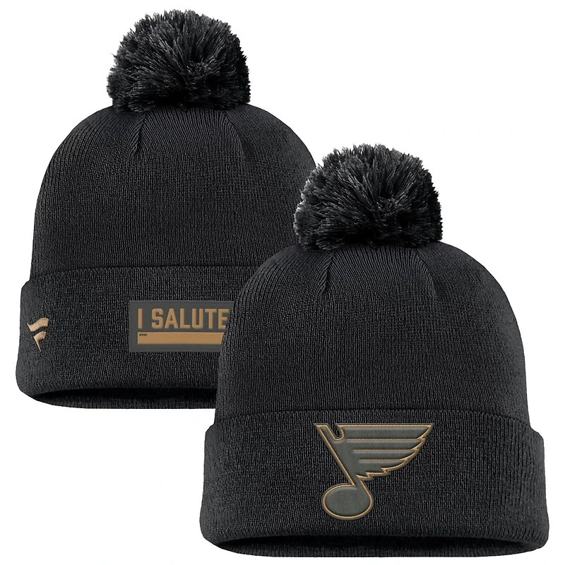 Fanatics St Louis Blues Military Appreciation Cuffed Knit Hat with Pom