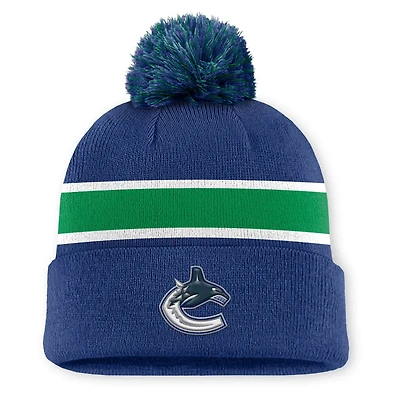 Fanatics Vancouver Canucks Authentic Pro Rink Cuffed Knit Hat with Pom