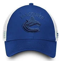 Fanatics Vancouver Canucks White Iconic Lockup Adjustable Trucker Hat