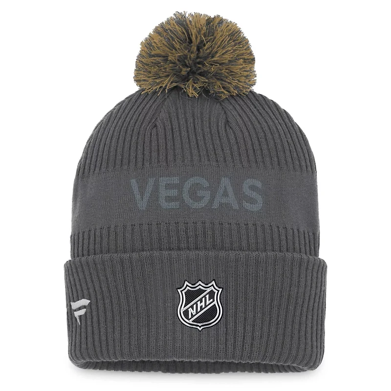 Fanatics Vegas Golden Knights Authentic Pro Home Ice Cuffed Knit Hat with Pom