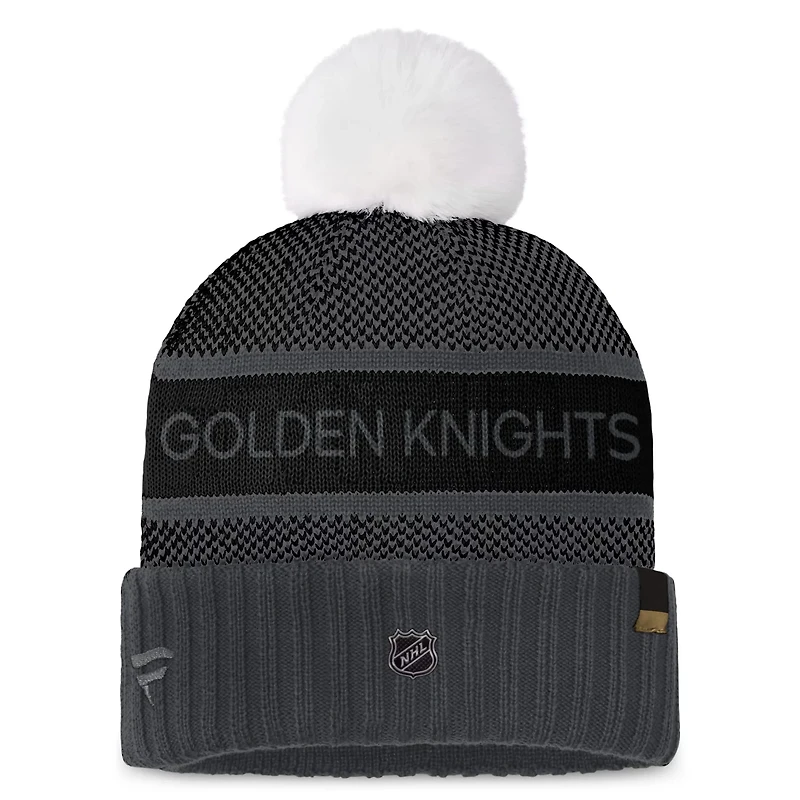 Fanatics Vegas Golden Knights Authentic Pro Rink Cuffed Knit Hat with Pom