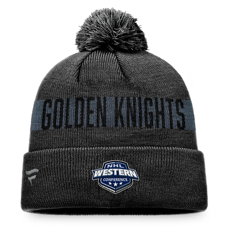 Fanatics Vegas Golden Knights Fundamental Patch Cuffed Knit Hat with Pom