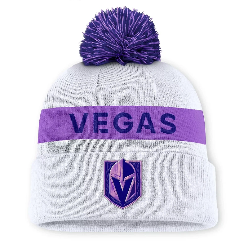 Fanatics Vegas Golden Knights Hockey Fights Cancer Cuffed Knit Hat with Pom