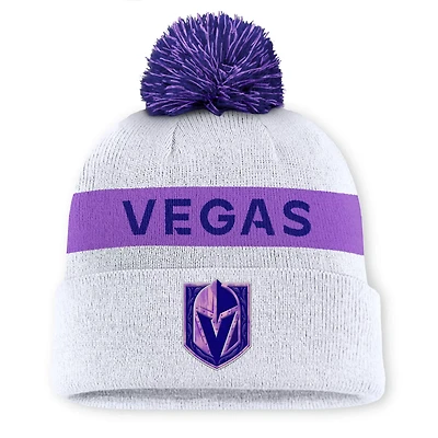 Fanatics Vegas Golden Knights Hockey Fights Cancer Cuffed Knit Hat with Pom