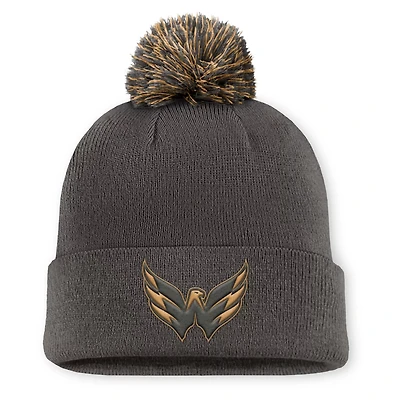 Fanatics Washington Capitals Authentic Pro Military Appreciation Cuffed Knit Hat with Pom