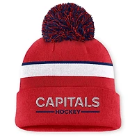 Fanatics Washington Capitals Authentic Pro Rink Cuffed Knit Hat with Pom