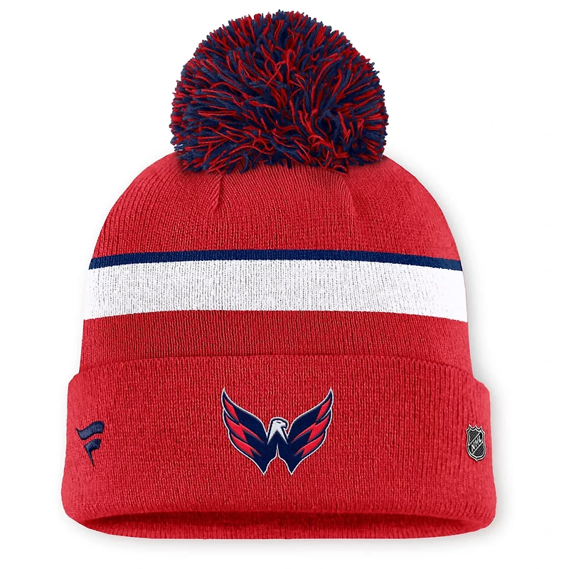 Fanatics Washington Capitals Authentic Pro Rink Cuffed Knit Hat with Pom