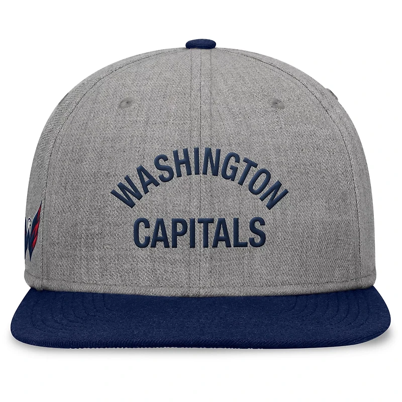 Fanatics Washington Capitals Elements Flat Brim Leather Strapback Hat