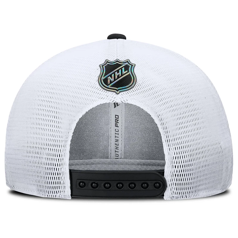 Fanatics White Boston Bruins Authentic Pro Rink Lockup Adjustable Trucker Hat