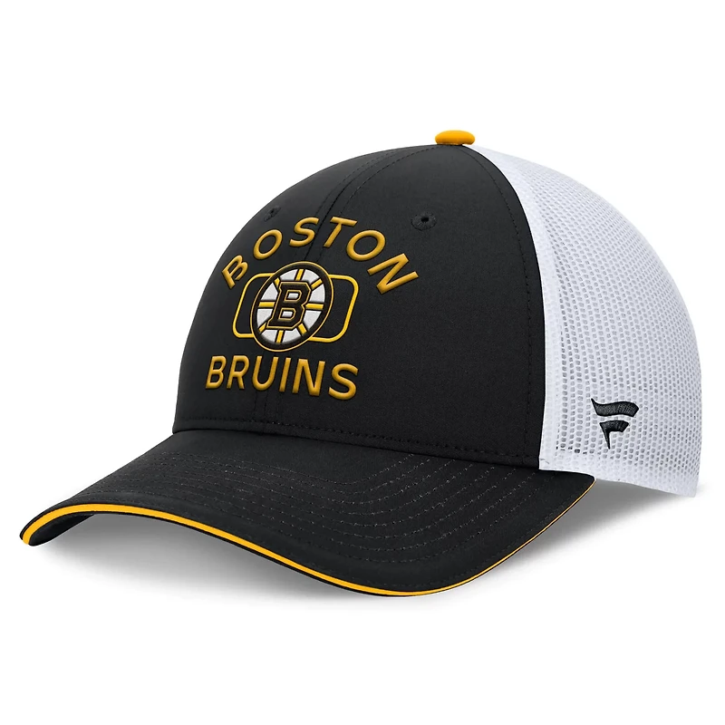 Fanatics White Boston Bruins Authentic Pro Rink Trucker Hat
