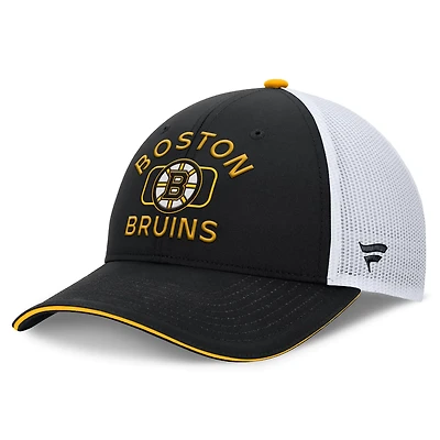 Fanatics White Boston Bruins Authentic Pro Rink Trucker Hat