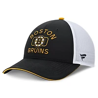 Fanatics White Boston Bruins Authentic Pro Rink Trucker Hat