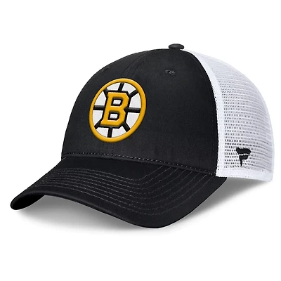Fanatics White Boston Bruins Core Primary Logo Trucker Adjustable Hat