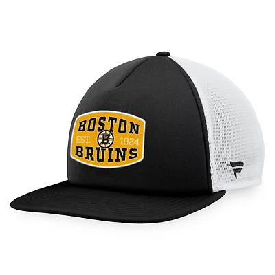 Fanatics /White Boston Bruins Foam Front Patch Trucker Snapback Hat