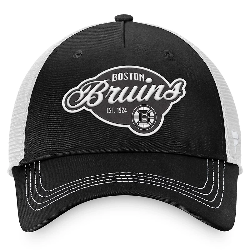 Fanatics /White Boston Bruins Fundamental Trucker Adjustable Hat
