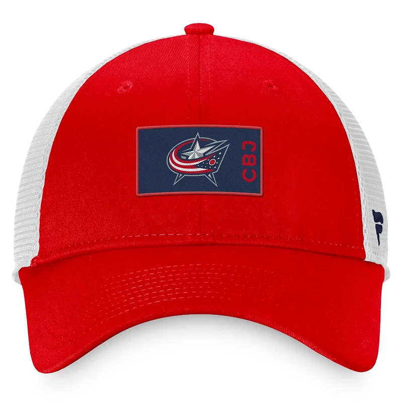 Fanatics /White Columbus Blue Jackets Authentic Pro Rink Trucker Snapback Hat
