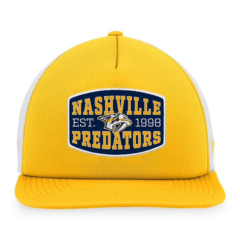 Fanatics White Nashville Predators Foam Front Patch Trucker Snapback Hat
