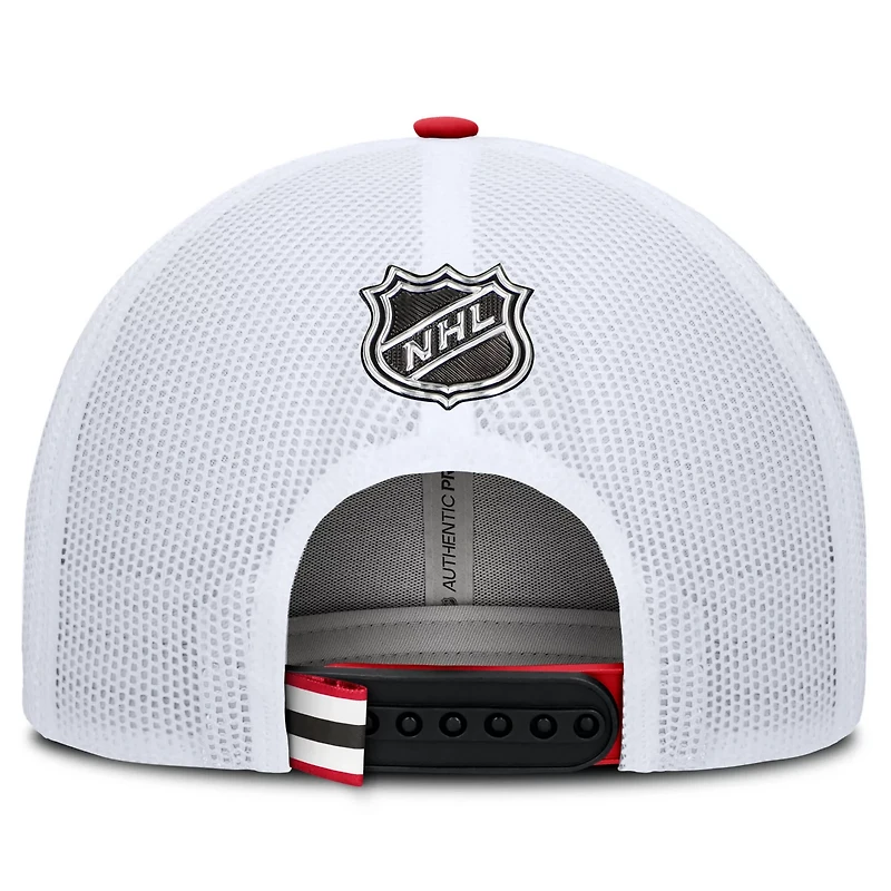 Fanatics White New Jersey Devils Authentic Pro Rink Trucker Hat