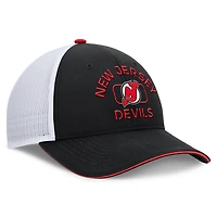 Fanatics White New Jersey Devils Authentic Pro Rink Trucker Hat