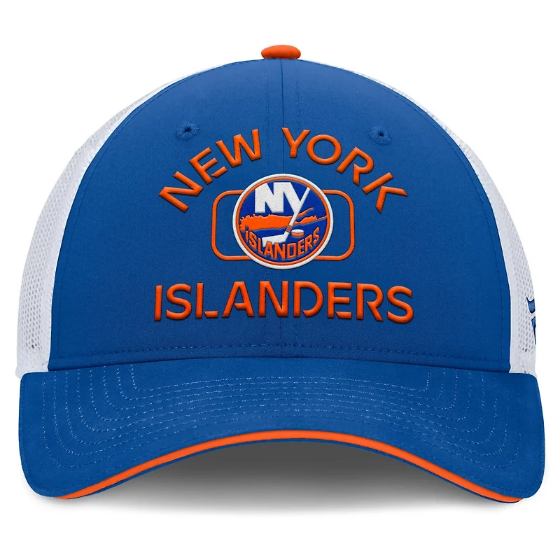 Fanatics White New York Islanders Authentic Pro Rink Trucker Hat