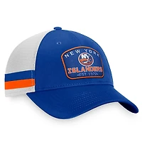 Fanatics /White New York Islanders Fundamental Striped Trucker Adjustable Hat