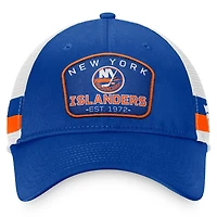 Fanatics /White New York Islanders Fundamental Striped Trucker Adjustable Hat