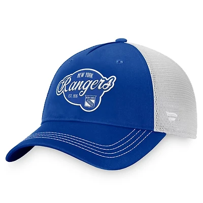Fanatics /White New York Rangers Fundamental Trucker Adjustable Hat