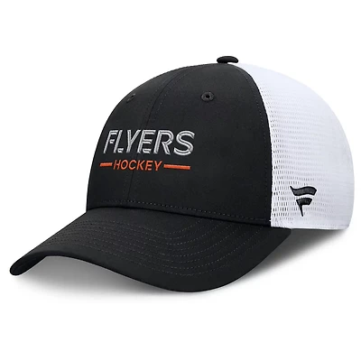 Fanatics White Philadelphia Flyers Authentic Pro Rink Lockup Adjustable Trucker Hat