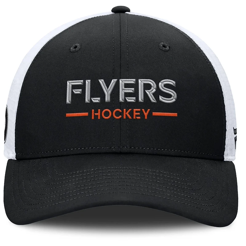 Fanatics White Philadelphia Flyers Authentic Pro Rink Lockup Adjustable Trucker Hat