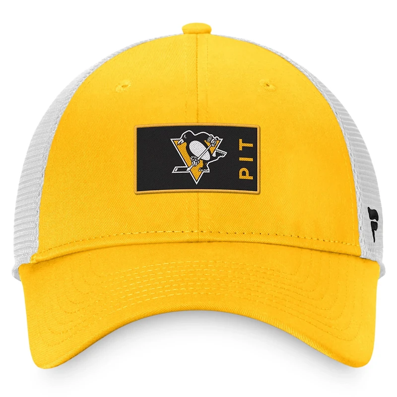 Fanatics /White Pittsburgh Penguins Authentic Pro Rink Trucker Snapback Hat